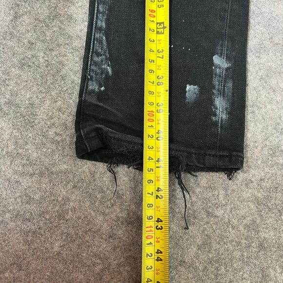 Purple Brand Men's Black Resin Knee Ripped Jean 3D Hand Painted Splatter Size 31 - Picture 12 of 13